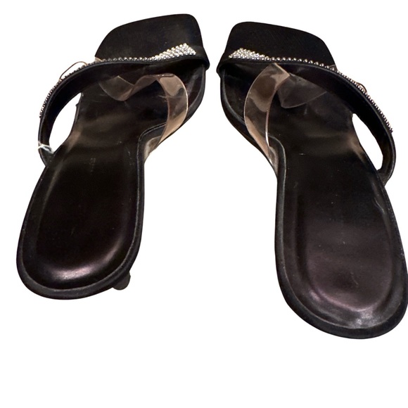 Vintage Dee Dee Size Shoes  10 2 1/2” heels with Rhinestone and Clear Straps - Picture 3 of 8